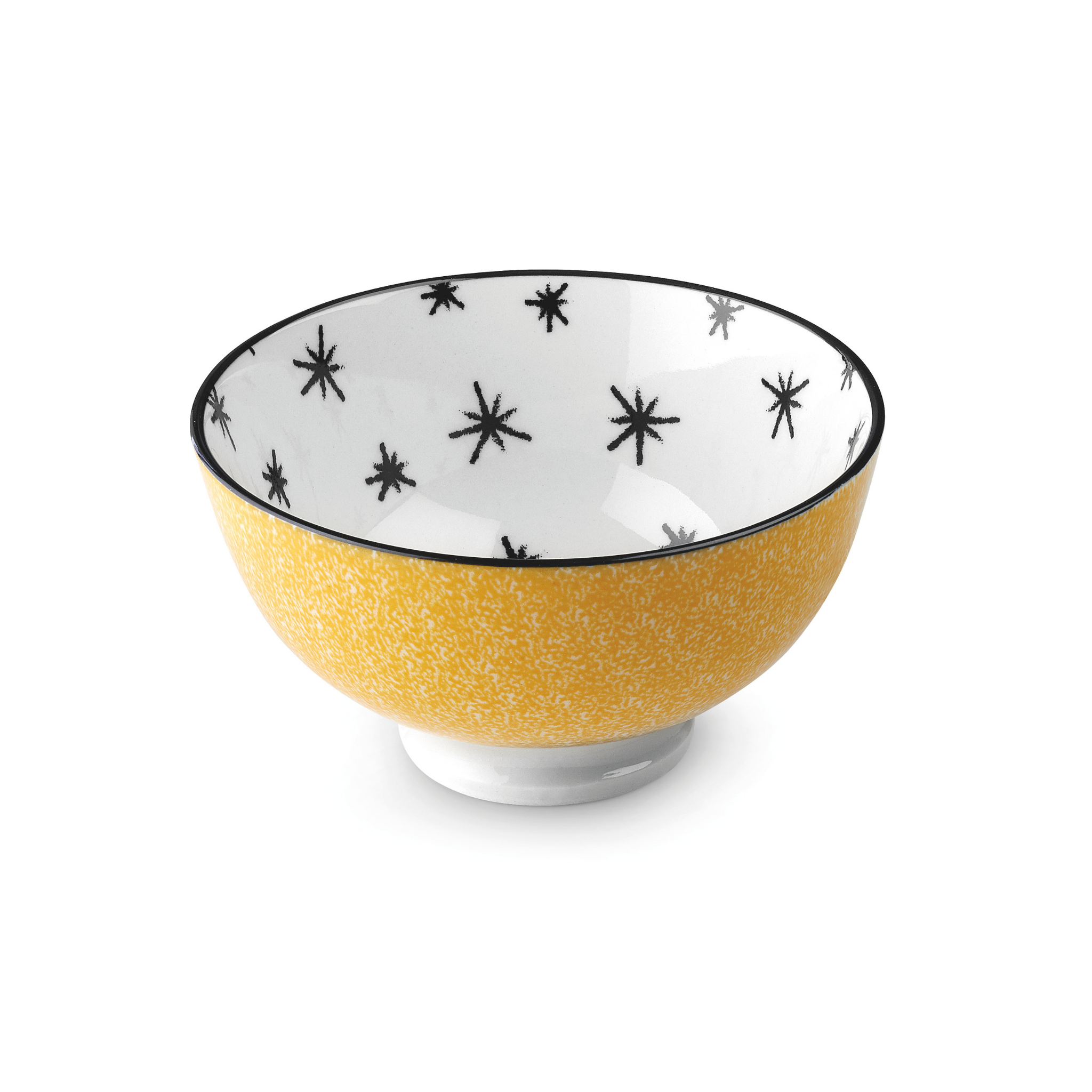 ZAFFERANO PORCELAIN SMALL RICE BOWL CM 11 STARS PRINT -  YELLOW