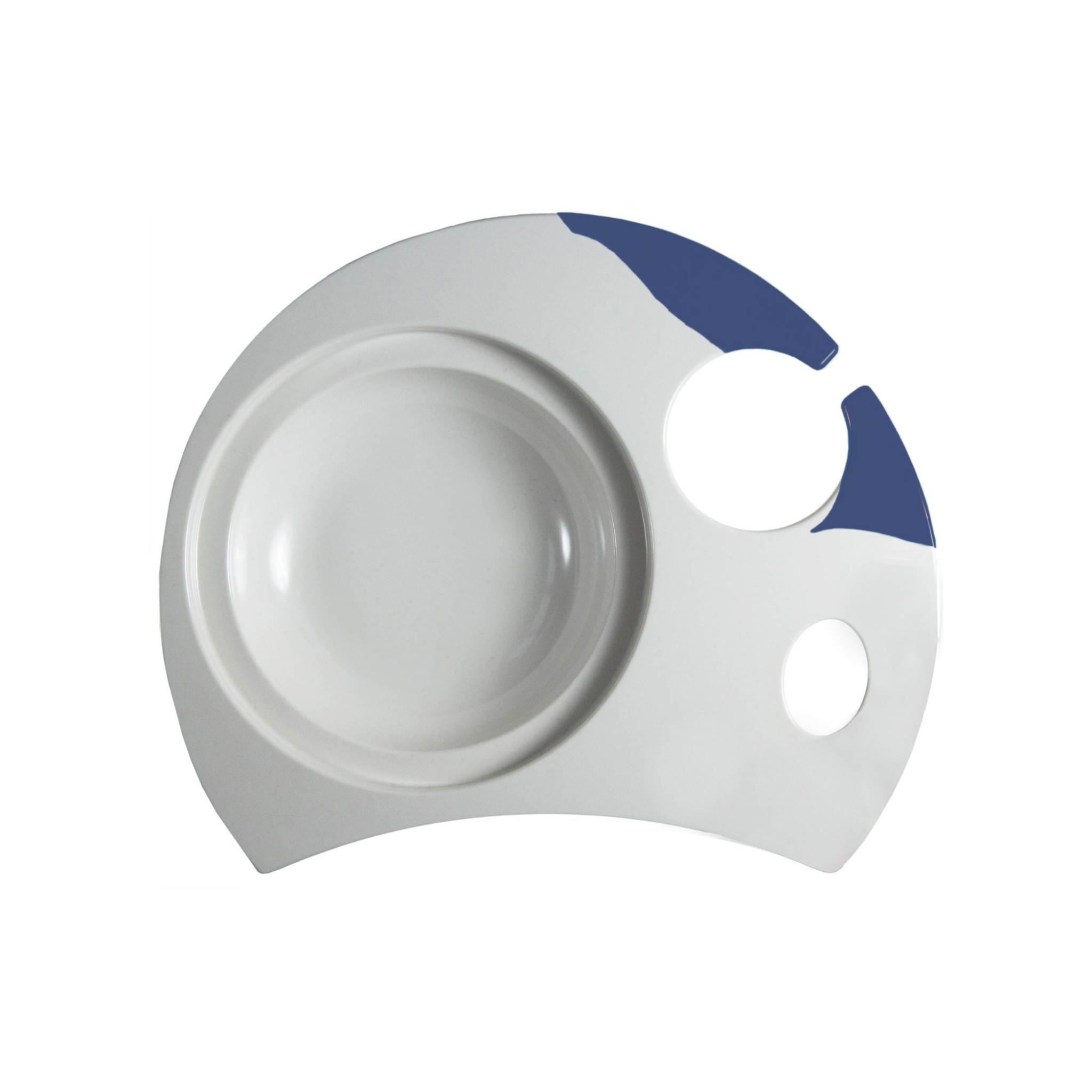 DUBLA SET OF: 2 melamine buffet trays ivory-blue 2 glass tumblers 2 stainless steel spork 2 cotton napkins IN A GIFT BOX