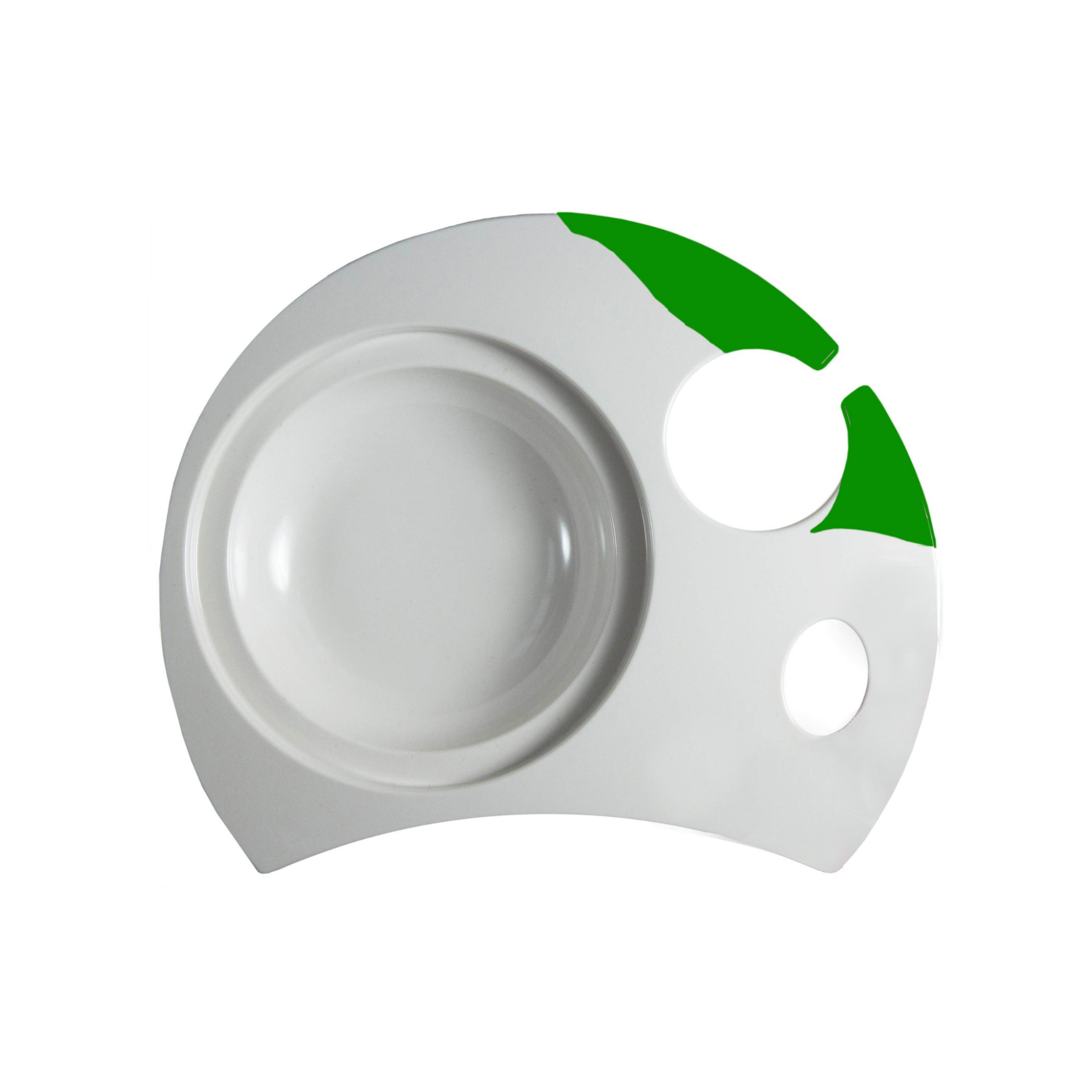 DUBLA SET OF: 2 melamine buffet trays ivory-green 2 glass tumblers 2 stainless steel spork 2 cotton napkins IN A GIFT BOX