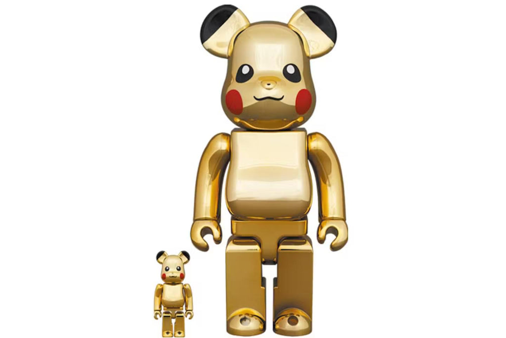 PIKACHU BEARBRICK GOLD CHROME 400% + 100%