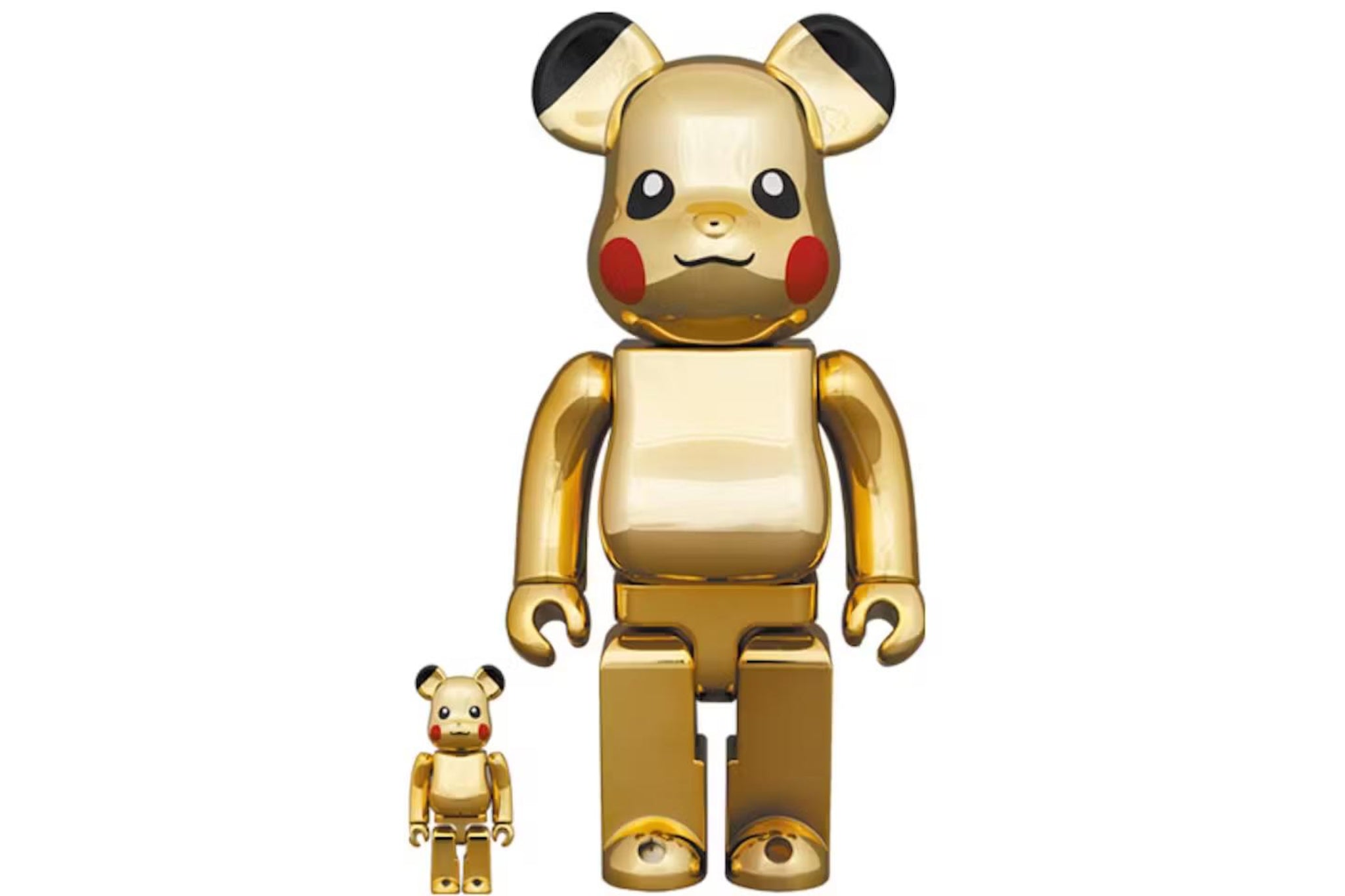 PIKACHU BEARBRICK GOLD CHROME 400% + 100%