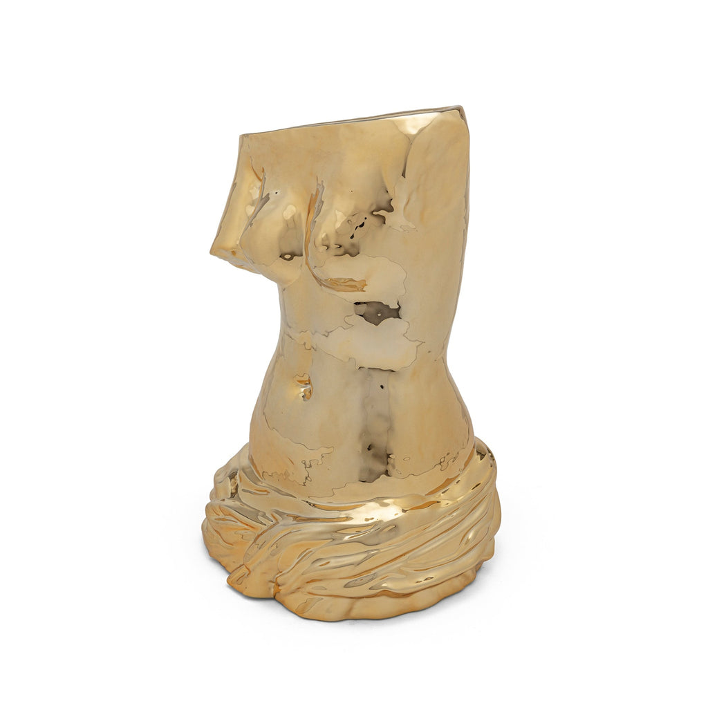 "MILO" PORCELAINE VASE GOLD Cm.28x25,5 h.38,5