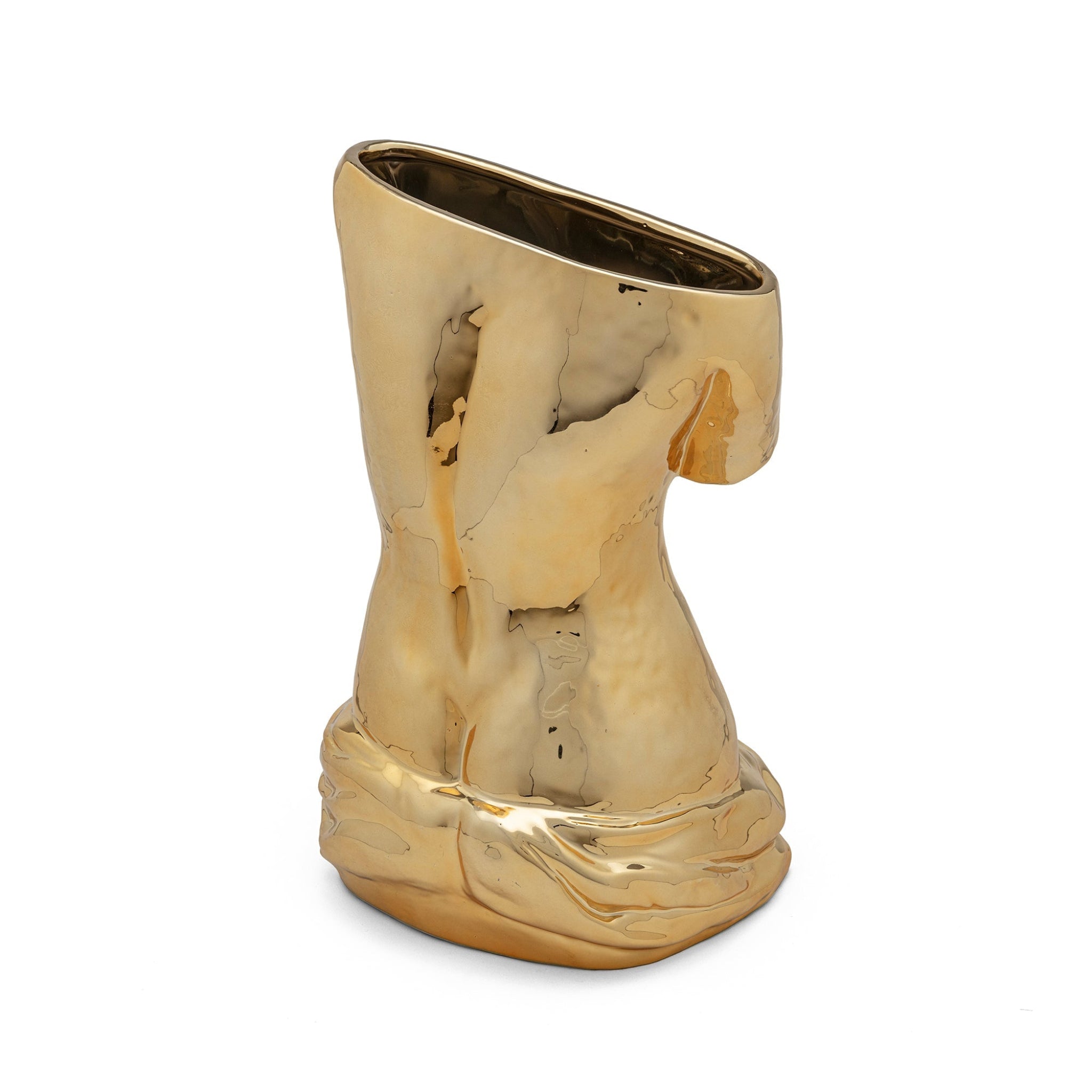 "MILO" PORCELAINE VASE GOLD Cm.28x25,5 h.38,5