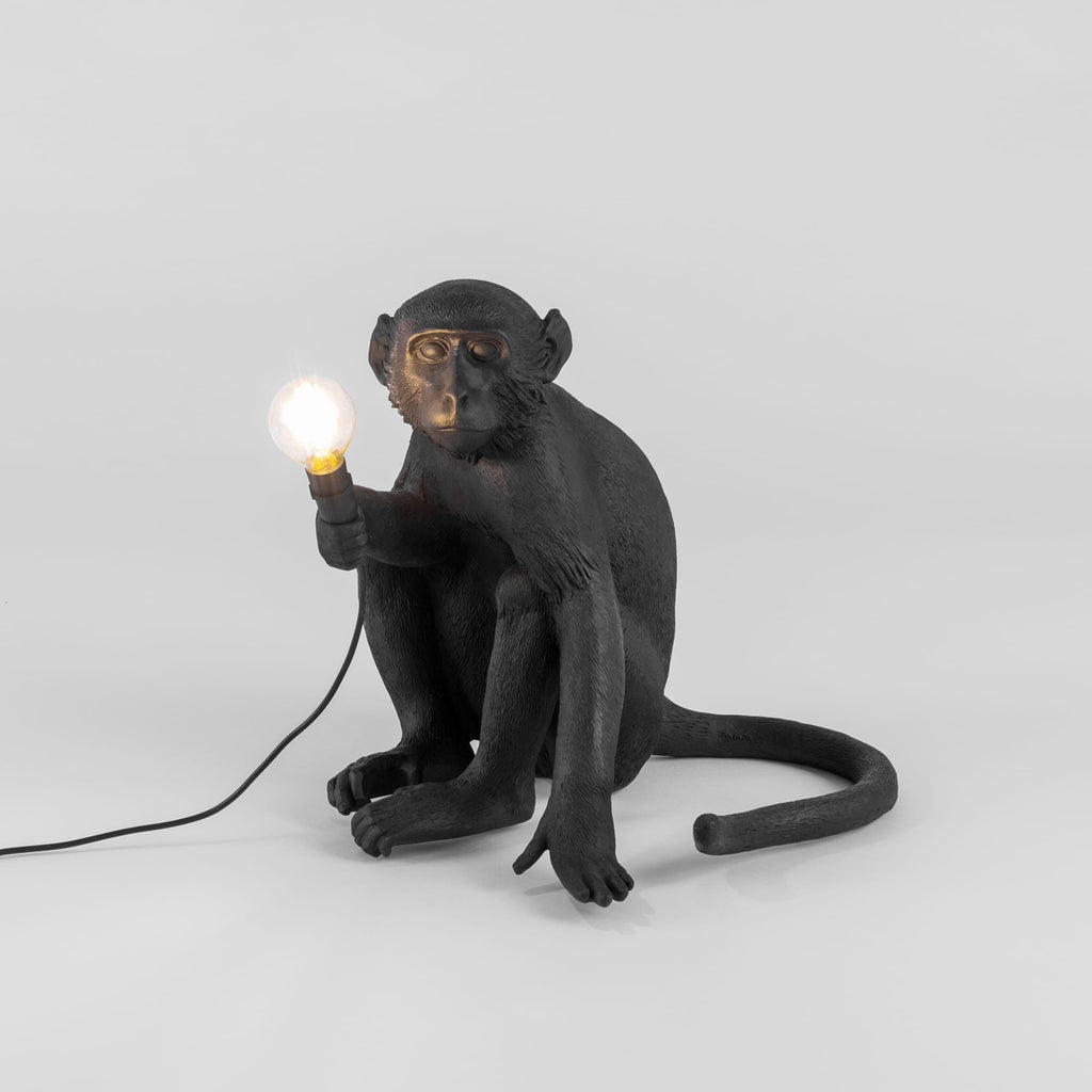 "MONKEY LAMP-OUTDOOR" RESIN LAMP Cm.34x30 h.32 - SITTING - BLACK