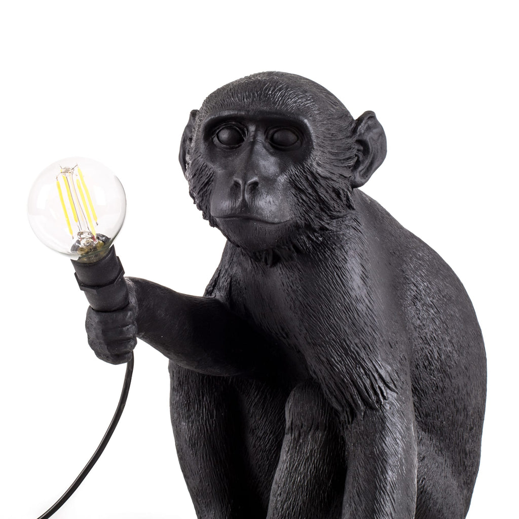 "MONKEY LAMP-OUTDOOR" RESIN LAMP Cm.34x30 h.32 - SITTING - BLACK