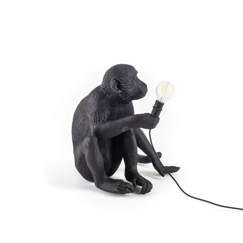 "MONKEY LAMP-OUTDOOR" RESIN LAMP Cm.34x30 h.32 - SITTING - BLACK
