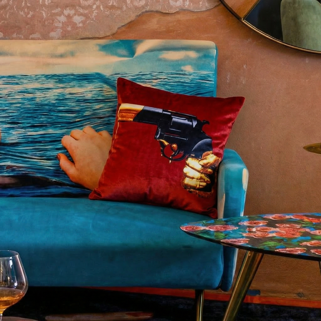 POLYESTER CUSHION WITH PLUME PADDING "TOILETPAPER" Cm.50x50 - REVOLVER