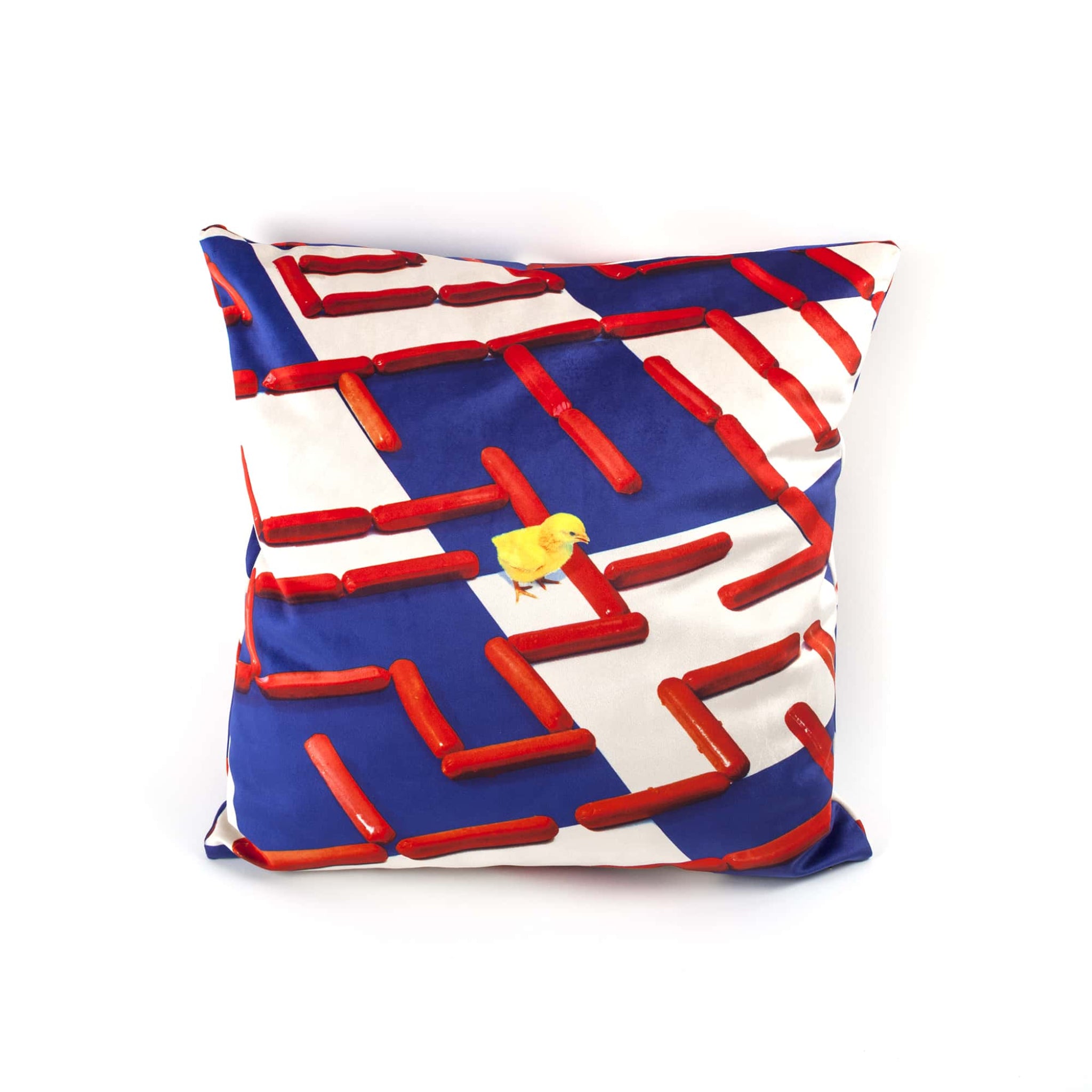 POLYESTER CUSHION WITH PLUME PADDING "HYBRID" Cm.50x50 - LABYRINTH