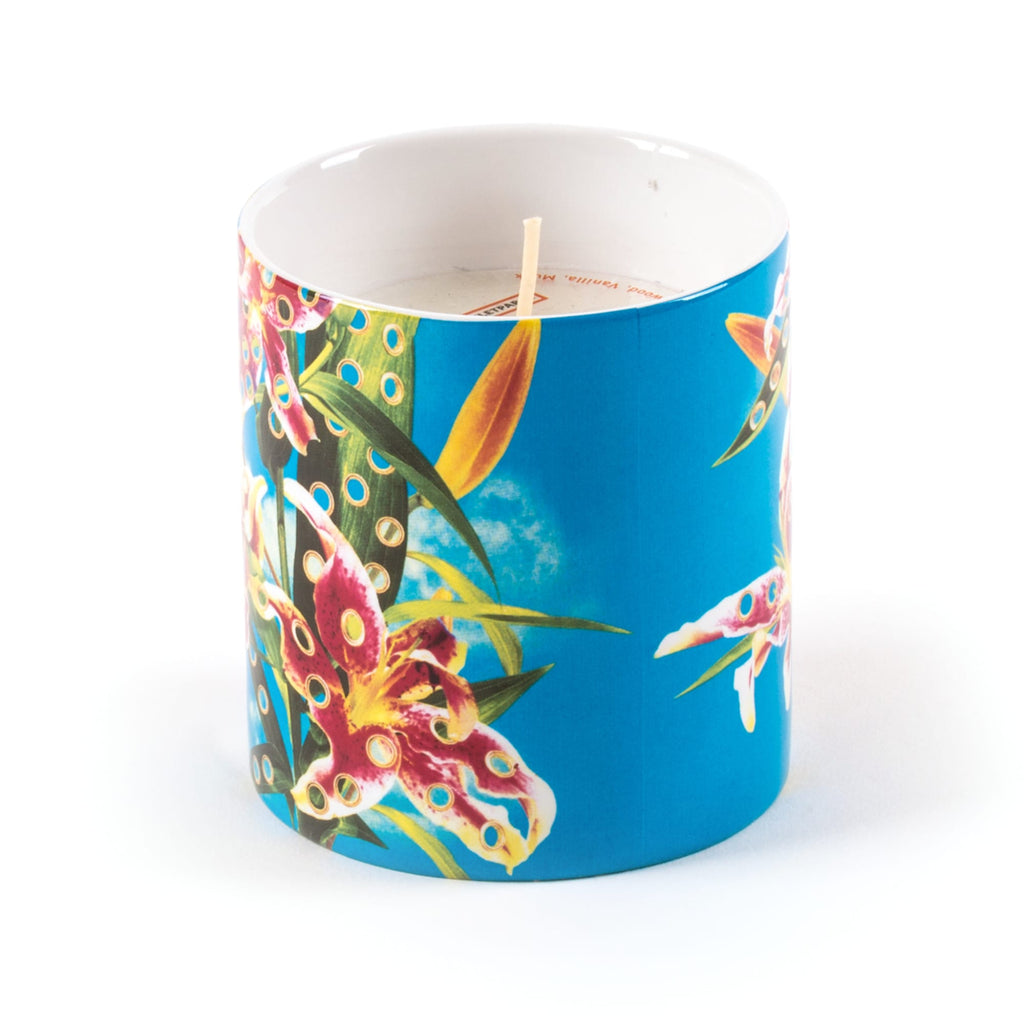 CANDLE IN JAR OF PORCELAIN "TP-FLOWERS" - ESSENCE SQUIRREL'S SINFONY