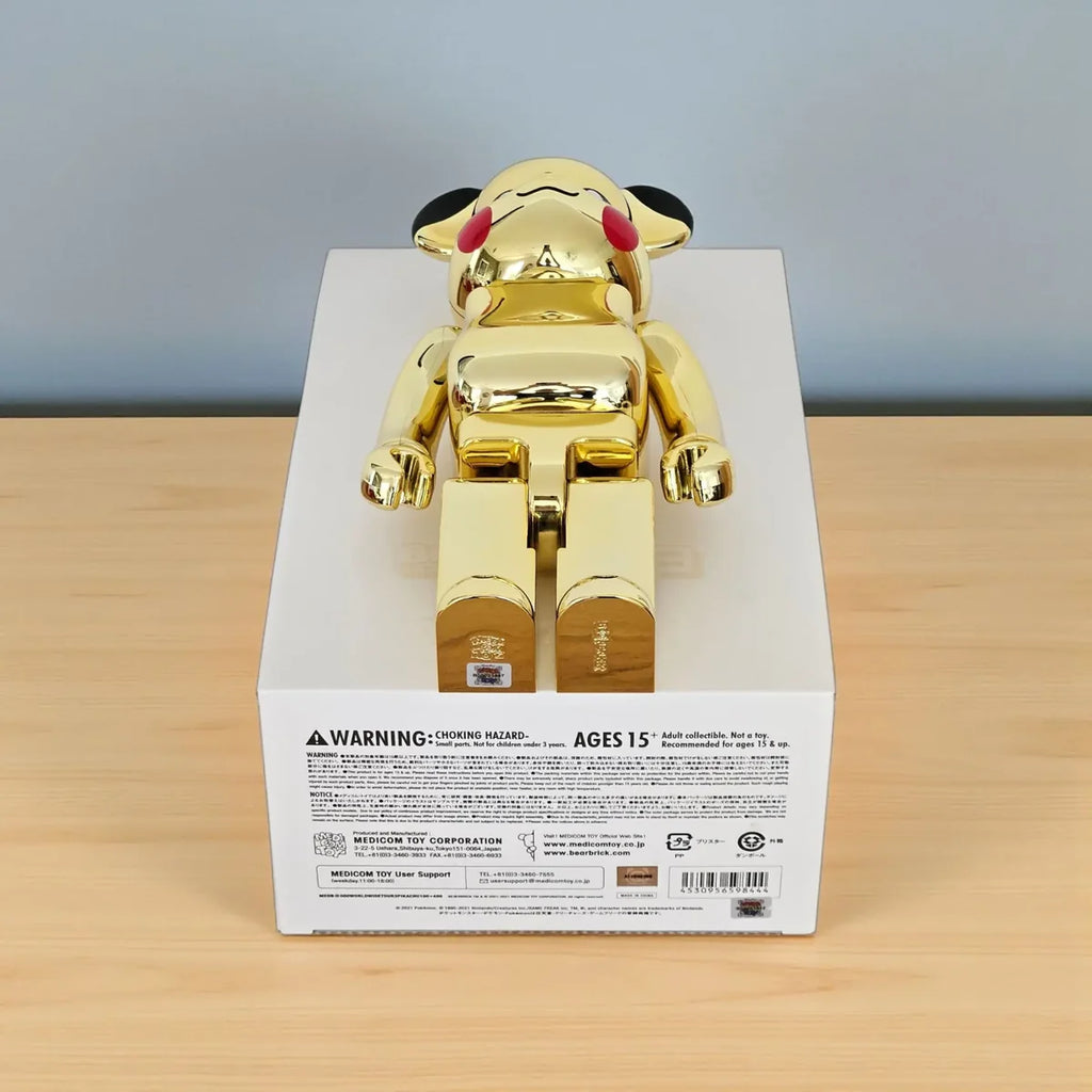 PIKACHU BEARBRICK GOLD CHROME 400% + 100%