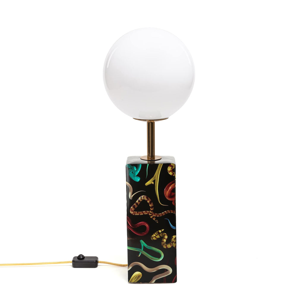 PORCELAIN LED TABLE LAMP "TOILETPAPER UK"CM24 H70 SNAKES