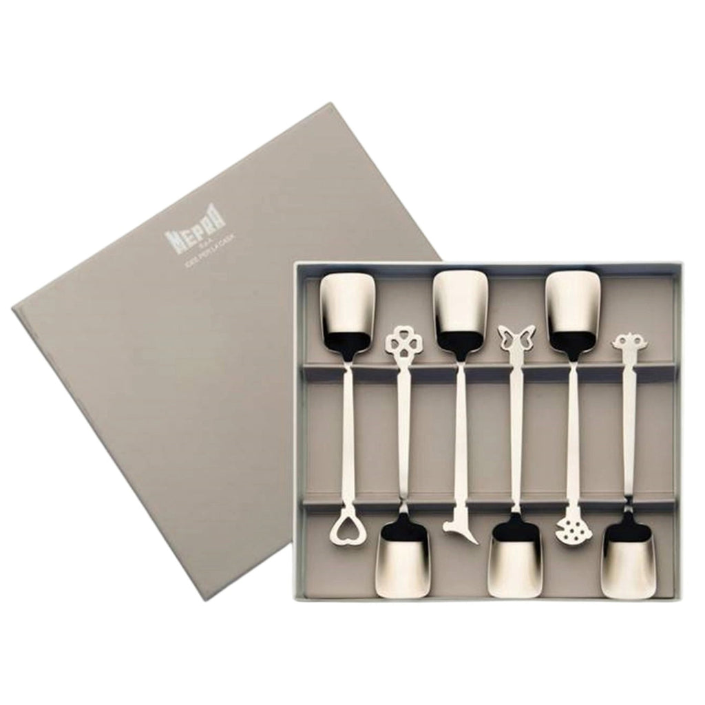 MEPRA "EVENTO" COLLECTION GIFT BOX OF 6 PCS STAIN.STEEL ICE CREAM SPOON