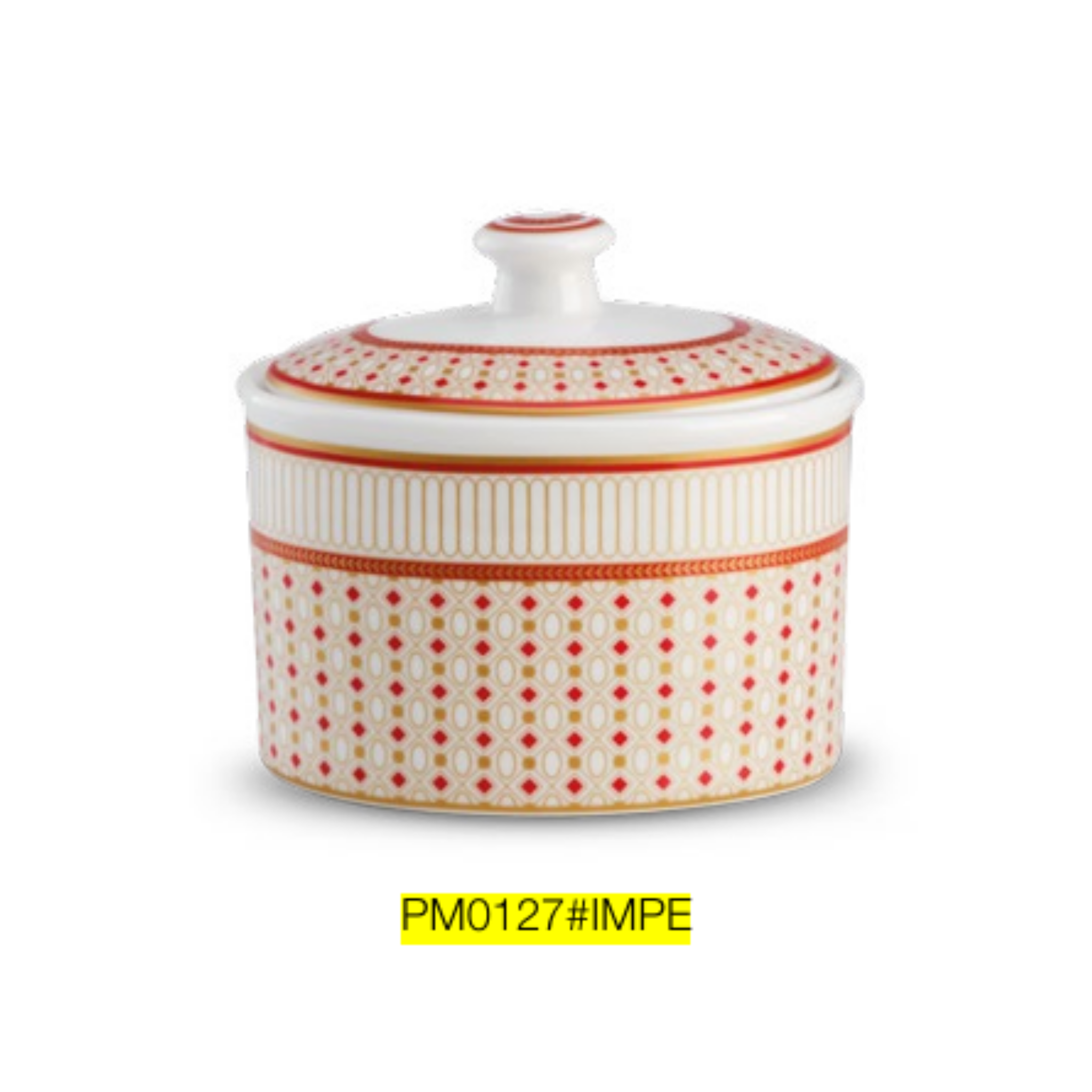 POZZI MILANO Porcelain sugar pot 300 ml in color box  IMPERIAL COLLECTION