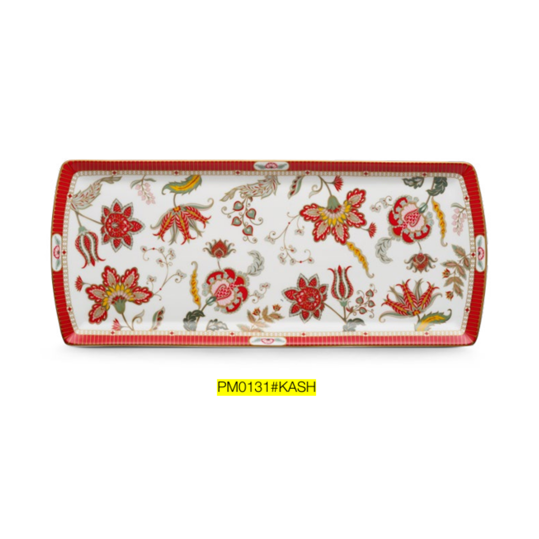 POZZI MILANO Porcelain serving platter 35x15 cm in color box  KASHMIR COLLECTION