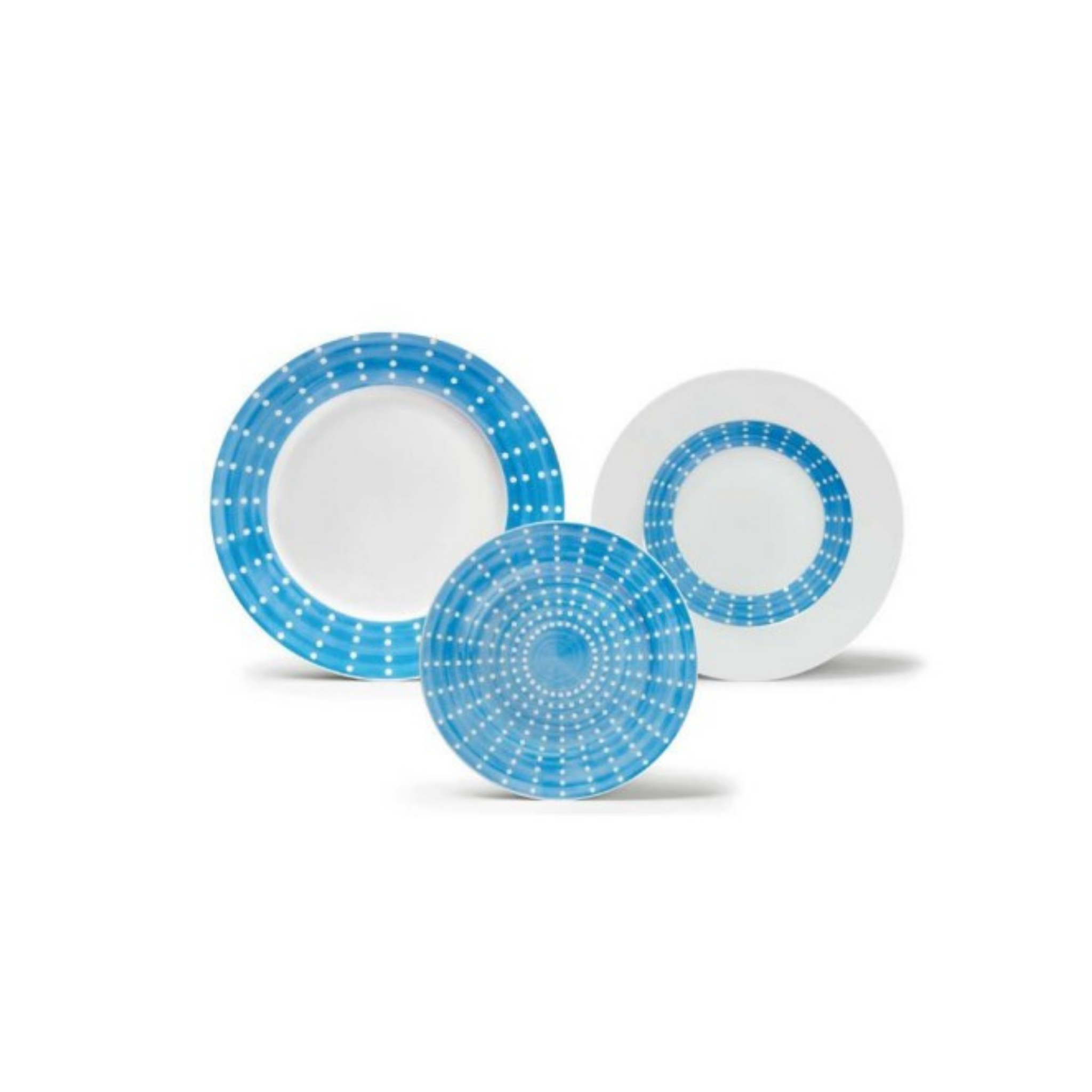ZAFFERANO PORCELAIN PERLE PLATES LIGHT BLUE - SET OF 3 PCS (1 dinner, 1 soup, 1 dessert) "only available by set"