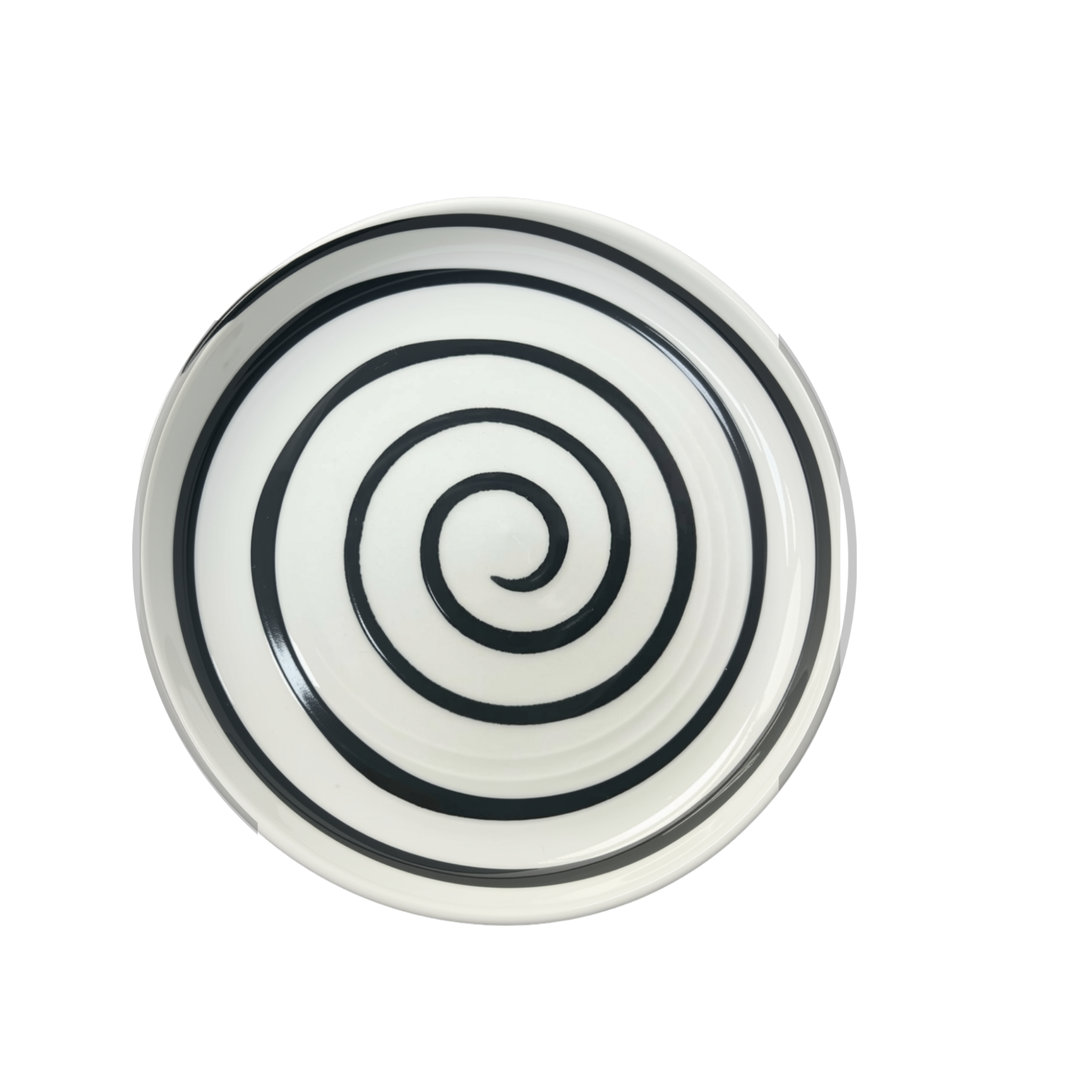 SU MISURA PORCELAIN FLAT PLATE WITH EDGE WITH LINE DÉCOR (Handmade and Hand Painted)