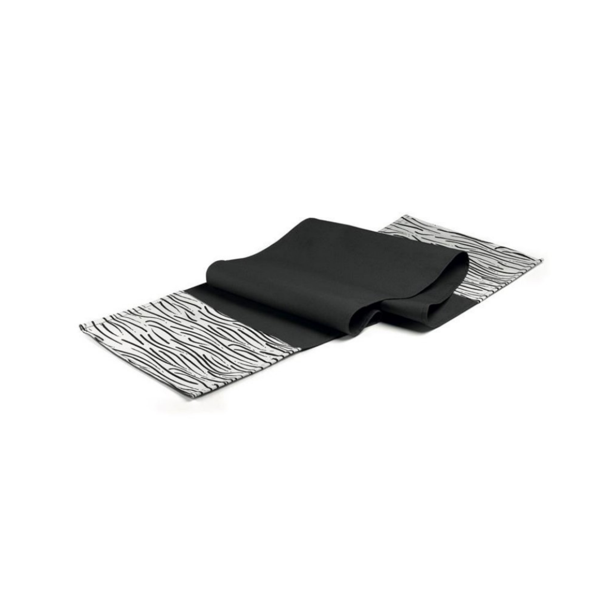 ZAFFERANO COTTON RUNNER CM 33X180, DARK GREY WITH ZEBRA PRINTING