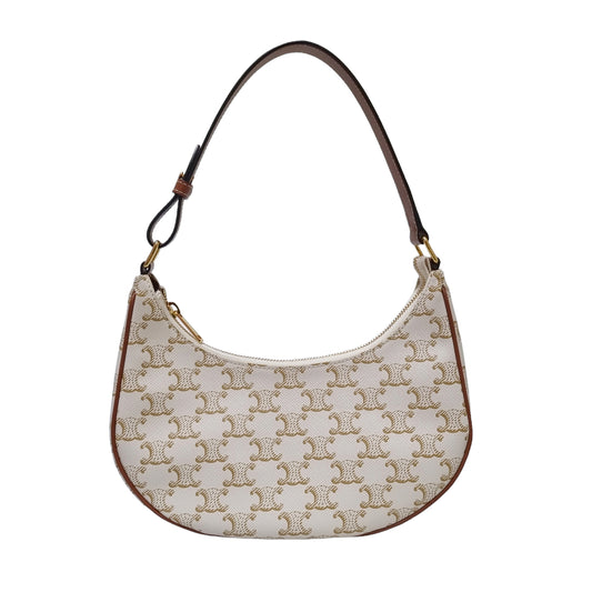 AVA BAG IN TRIOMPHE CANVAS AND CALFSKIN WHITE