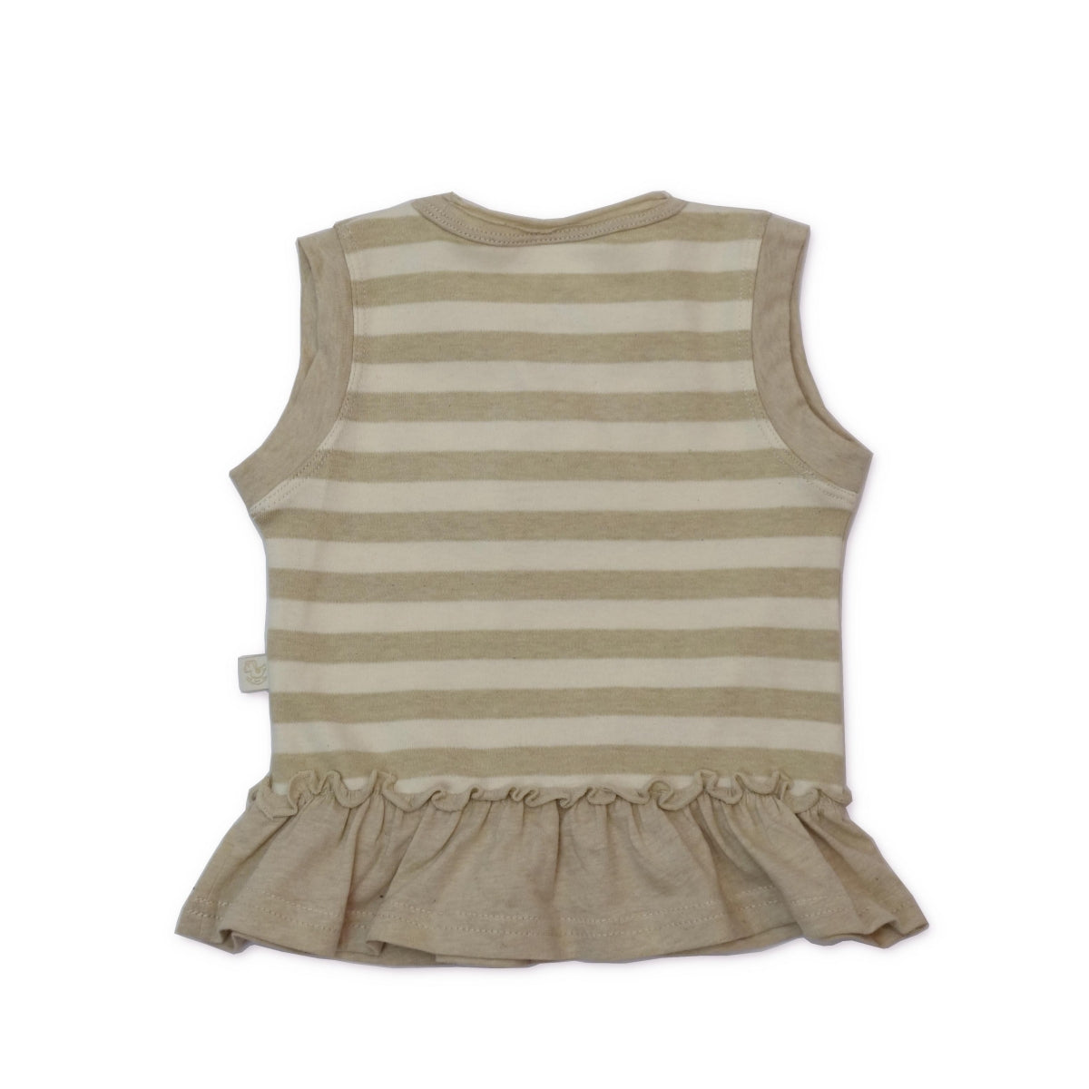 100% organic cotton ruffle hem striped top