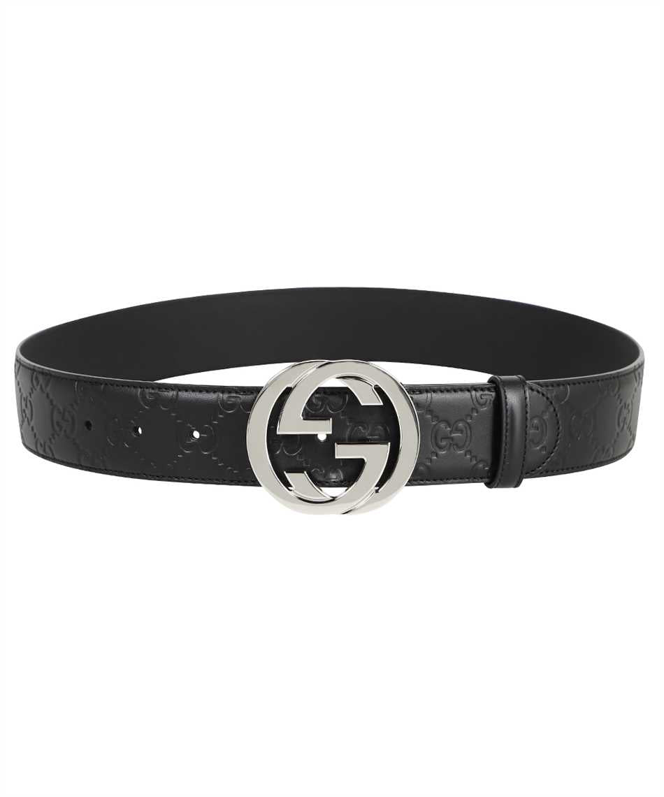 Gucci Signature Print Leather Belt - Men