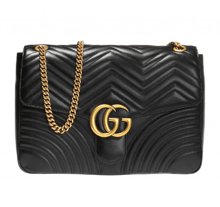 Gucci GG Marmont Large Shoulder Bag - Black