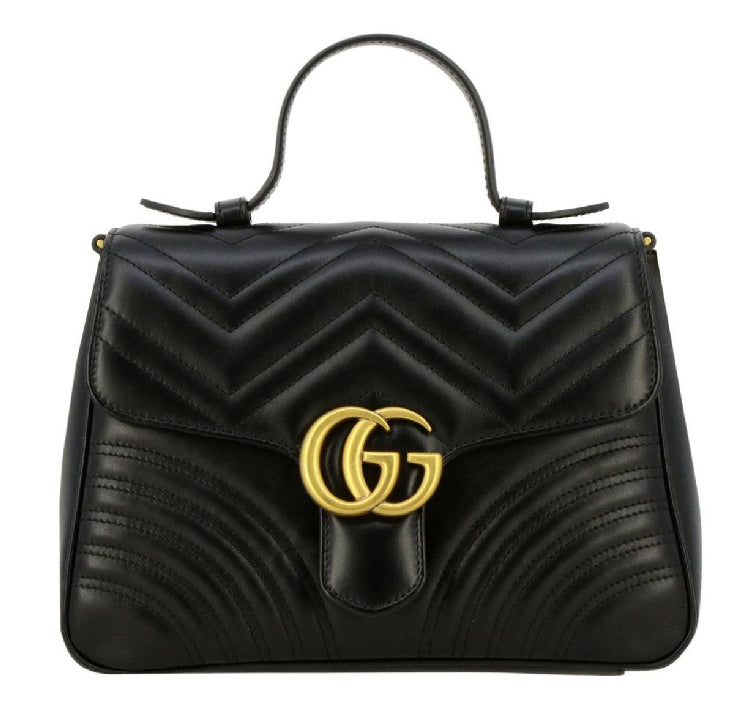 Gucci Marmont Small Top Handle Bag - Black