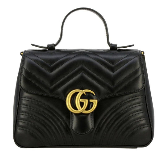 Gucci Marmont Small Top Handle Bag - Black