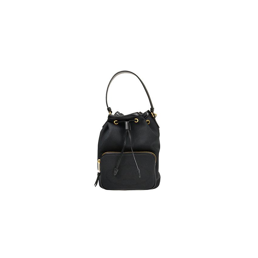 Prada Logo Jacquard Bucket Shoulder Bag