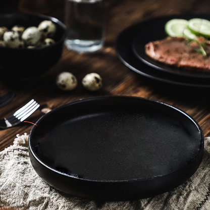 Noir Tall Round Serving Plate