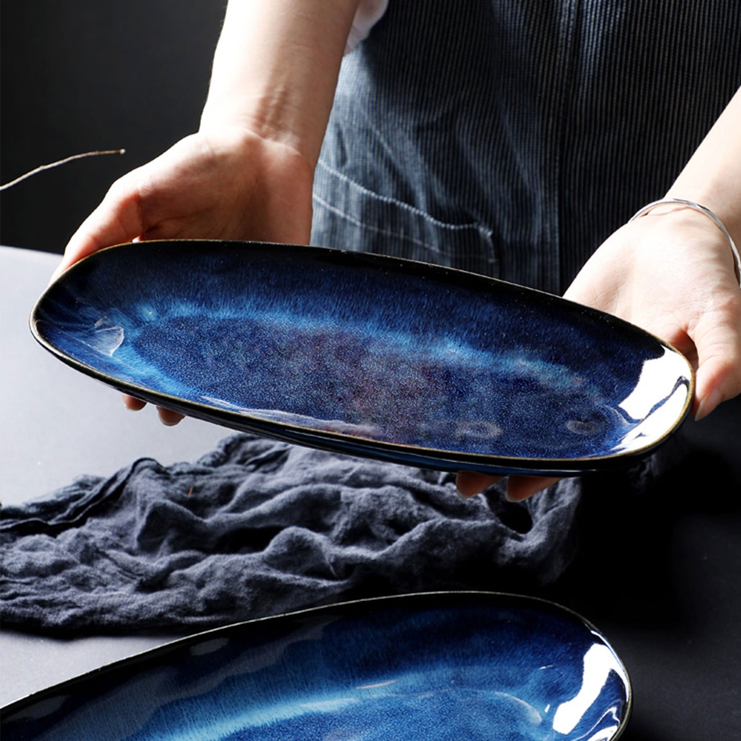 Blue Sumi Large Platter