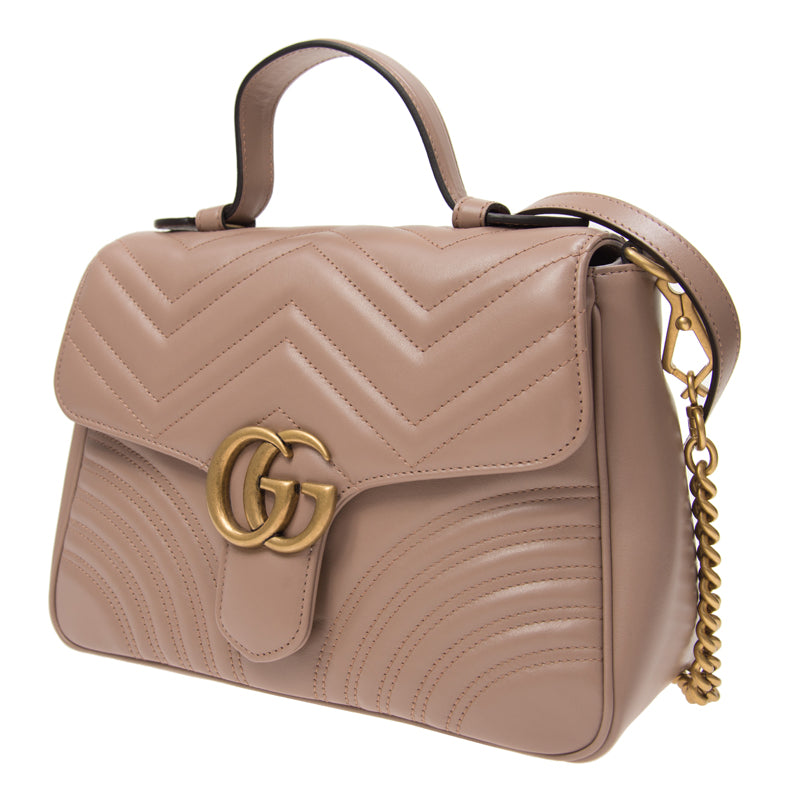 Gucci Marmont Small Top Handle Bag - Rose Antique