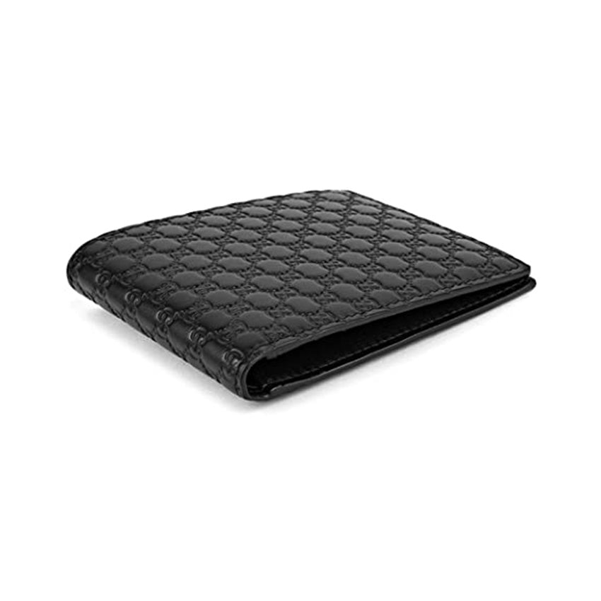 Gucci Microguccissima Bi-fold Wallet in Black Man