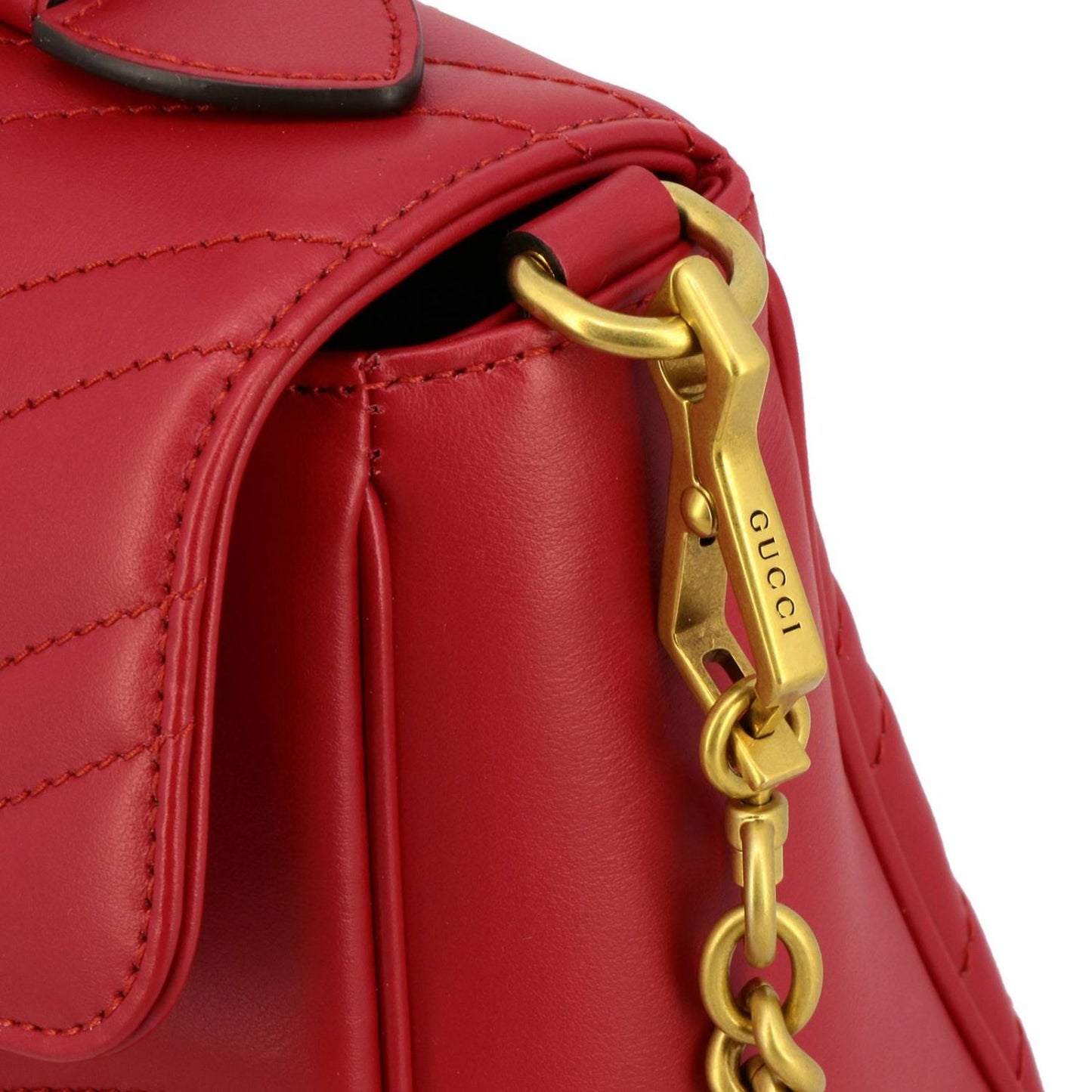 Gucci Marmont Small Top Handle Bag - Red