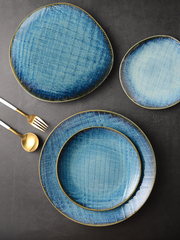 Azure Haze Irregular Dinner Plate