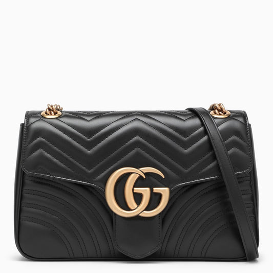 Gucci Marmont Medium Matelassé Shoulder Bag - Black