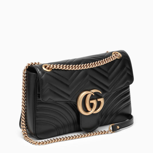 Gucci Marmont Medium Matelassé Shoulder Bag - Black