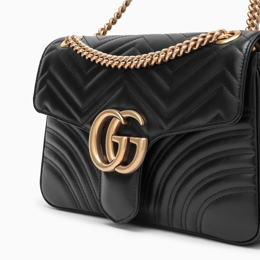 Gucci Marmont Medium Matelassé Shoulder Bag - Black