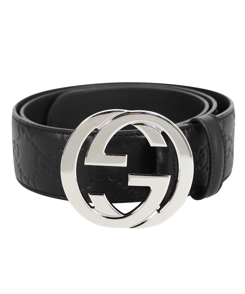 Gucci Signature Print Leather Belt - Men