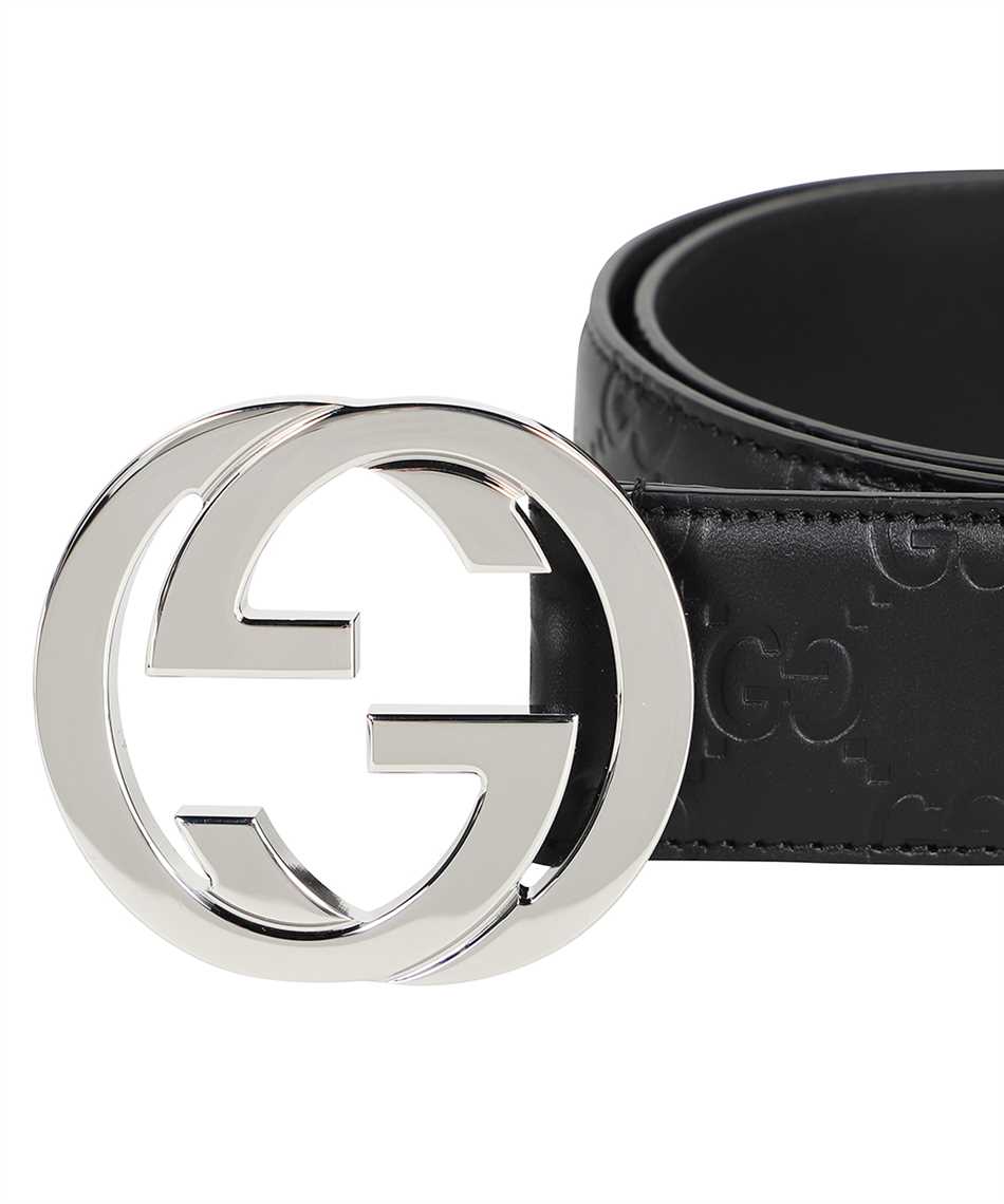 Gucci Signature Print Leather Belt - Men