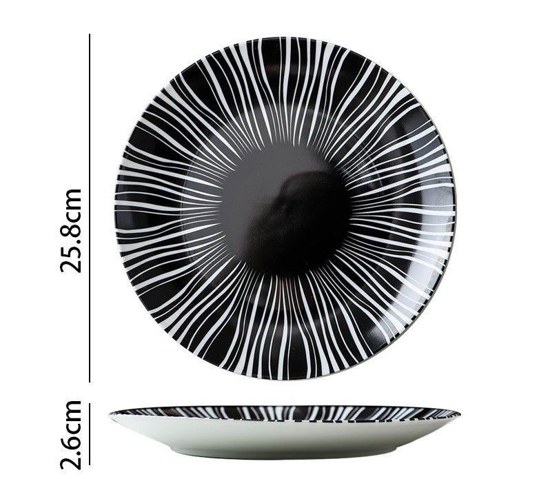 Astract Black Dinner Plate