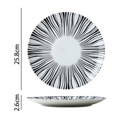 Astract White Dinner Plate