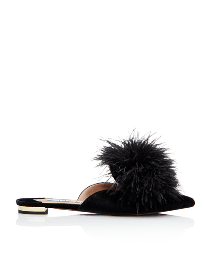 BOUDOIR FLAT MULE BLACK