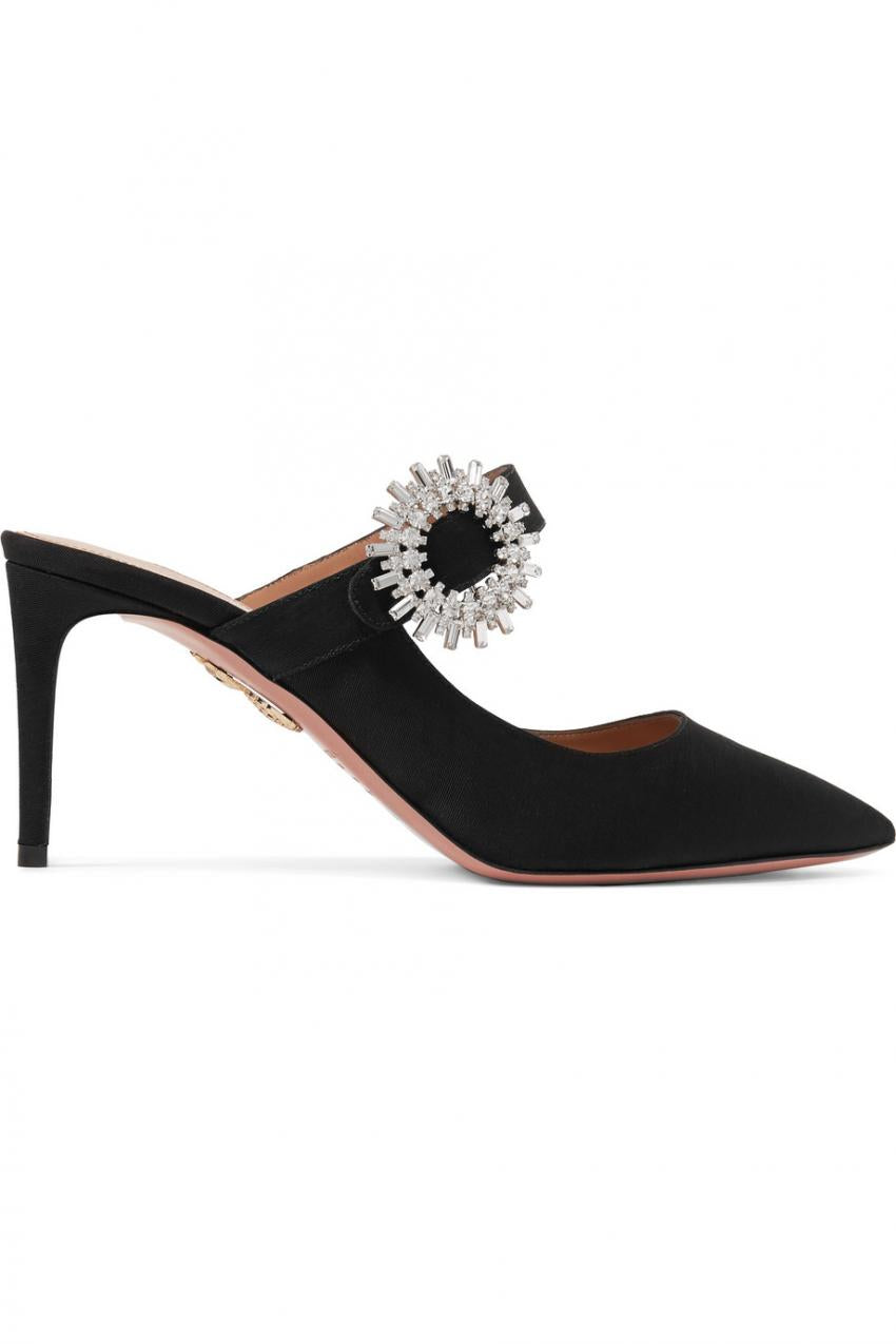 CRYSTAL BLOSSOM MULE 75 BLACK