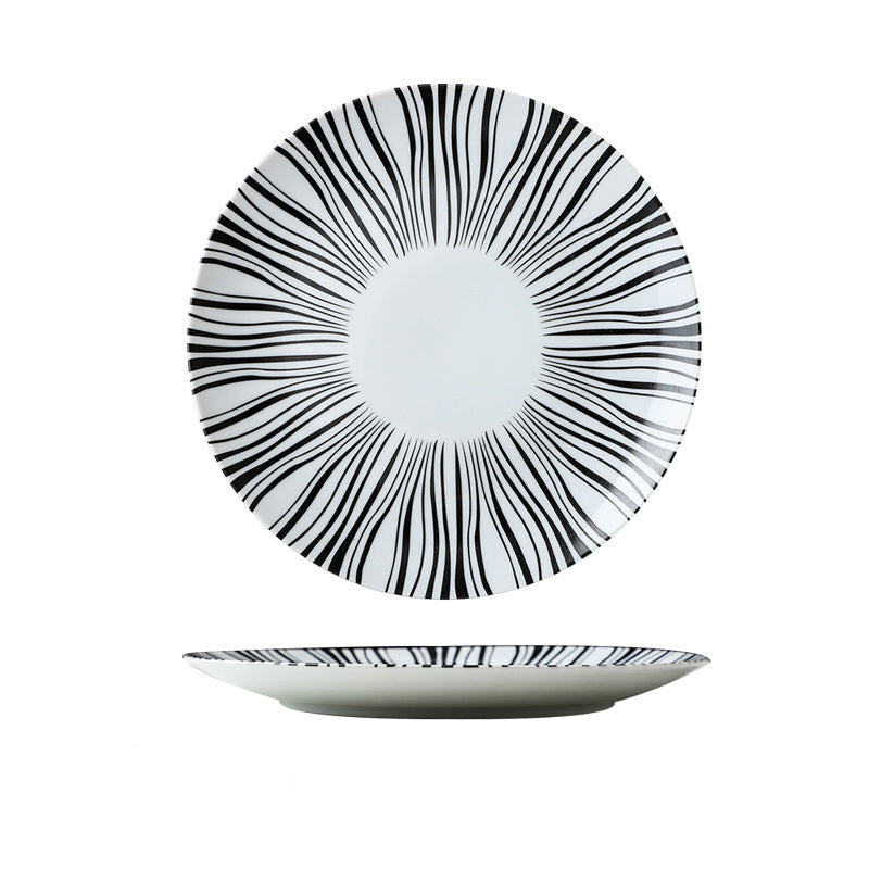 Astract White Dinner Plate