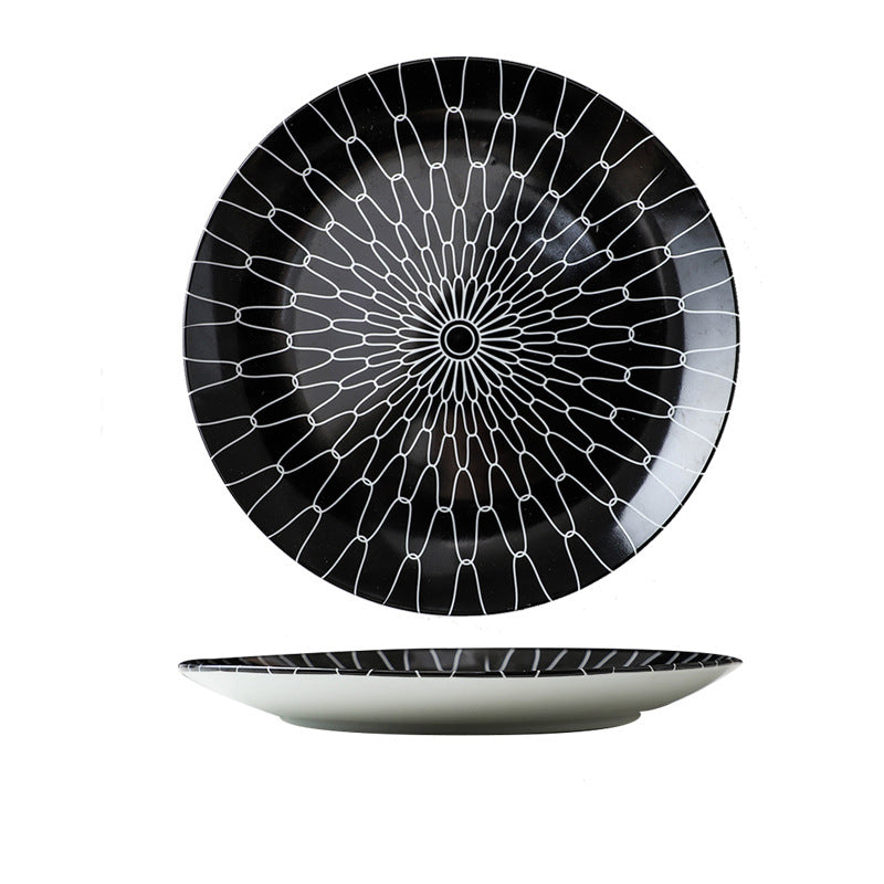 Spiral Black Dinner Plate