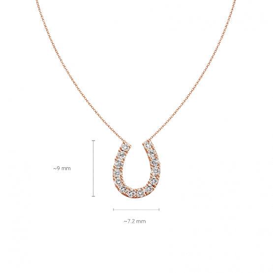 N13055B (245422004) Horseshoe Diamond Pendant PG - OH LA LA 
