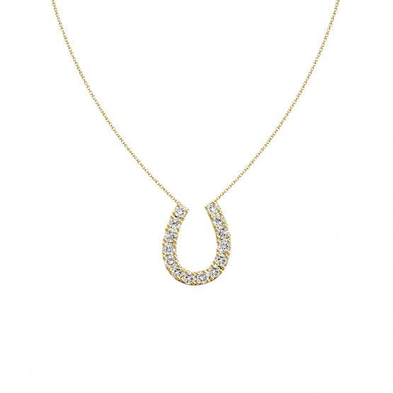 N13055B (245421001) Horseshoe Diamond Pendant YG - OH LA LA 
