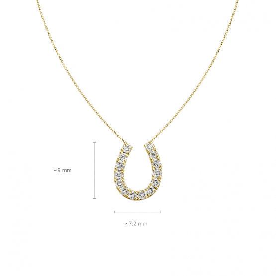 N13055B (245421001) Horseshoe Diamond Pendant YG - OH LA LA 