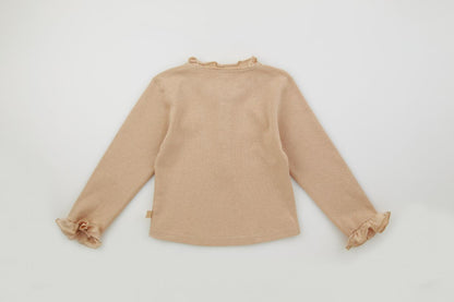 100% Organic Cotton Long-Sleeve Ruffled Top