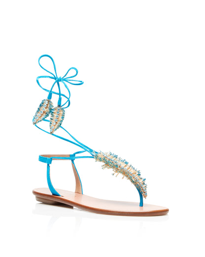 ISLA SANDAL FLAT RICH TURQUOISE